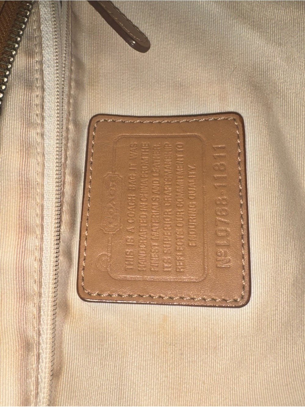 Coach Tan and Ivory Signature Shoulder Hobo - Picture 11 of 12